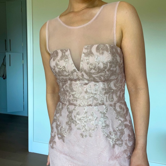 💕BCBG MAXAZRIA size 2 Cocktail Dress Dust Pink - Picture 3 of 11